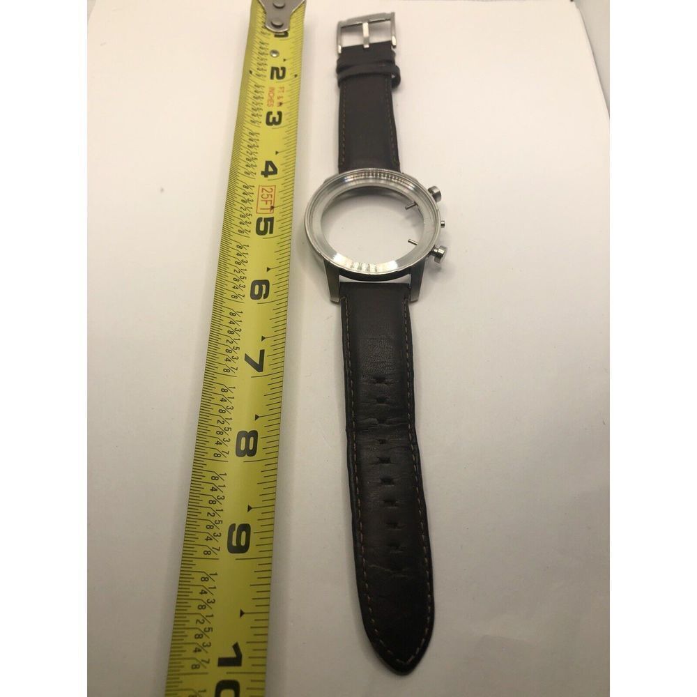 Fossil Watch Parts Band 22mm Case 48mm No Crystal Leather Brown PY184
